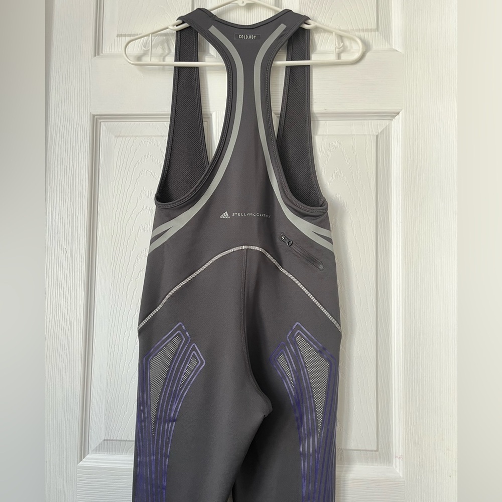 Adidas Stella McCartney Bib Tights Jumpsuit Black Gray Women's Small - Picture 6 of 11